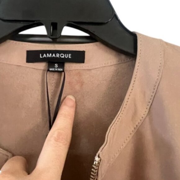 Lamarque light brown flutter sleeve zip crop top size M - Picture 4 of 5